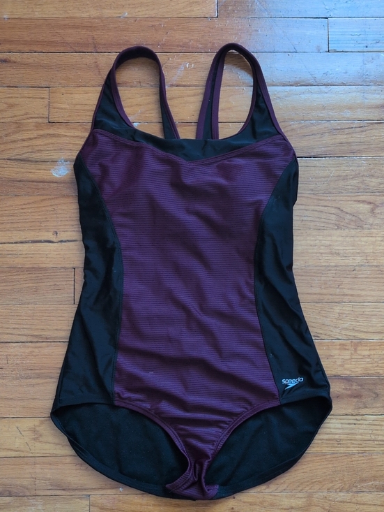 Speedo Other - Speedo Plum and Black Athletic One-Piece Swimsuit